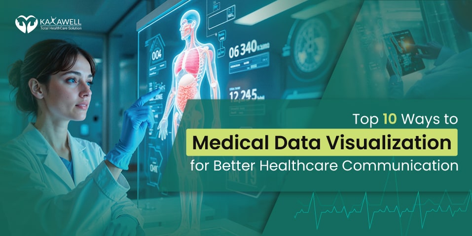 Doctor using interactive screen for medical data visualization to improve healthcare communication